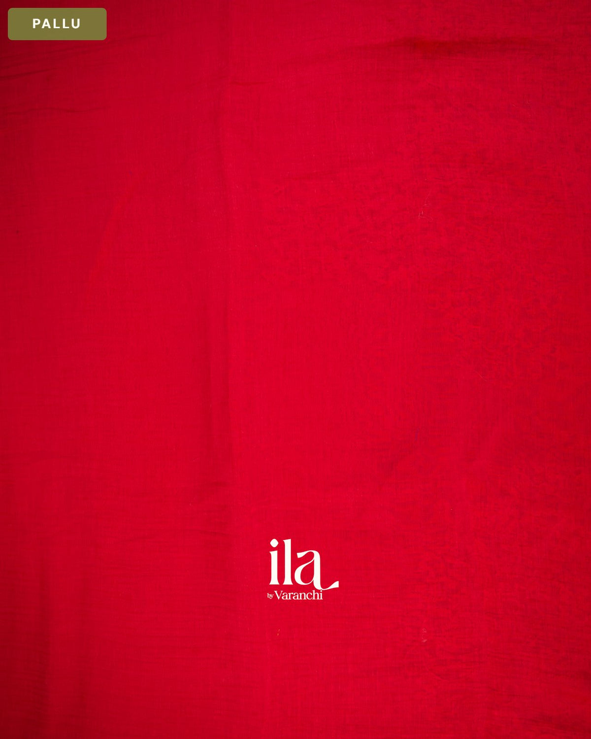 Cherry Red Sequin Embroidered Mul Chanderi Saree — Pallu