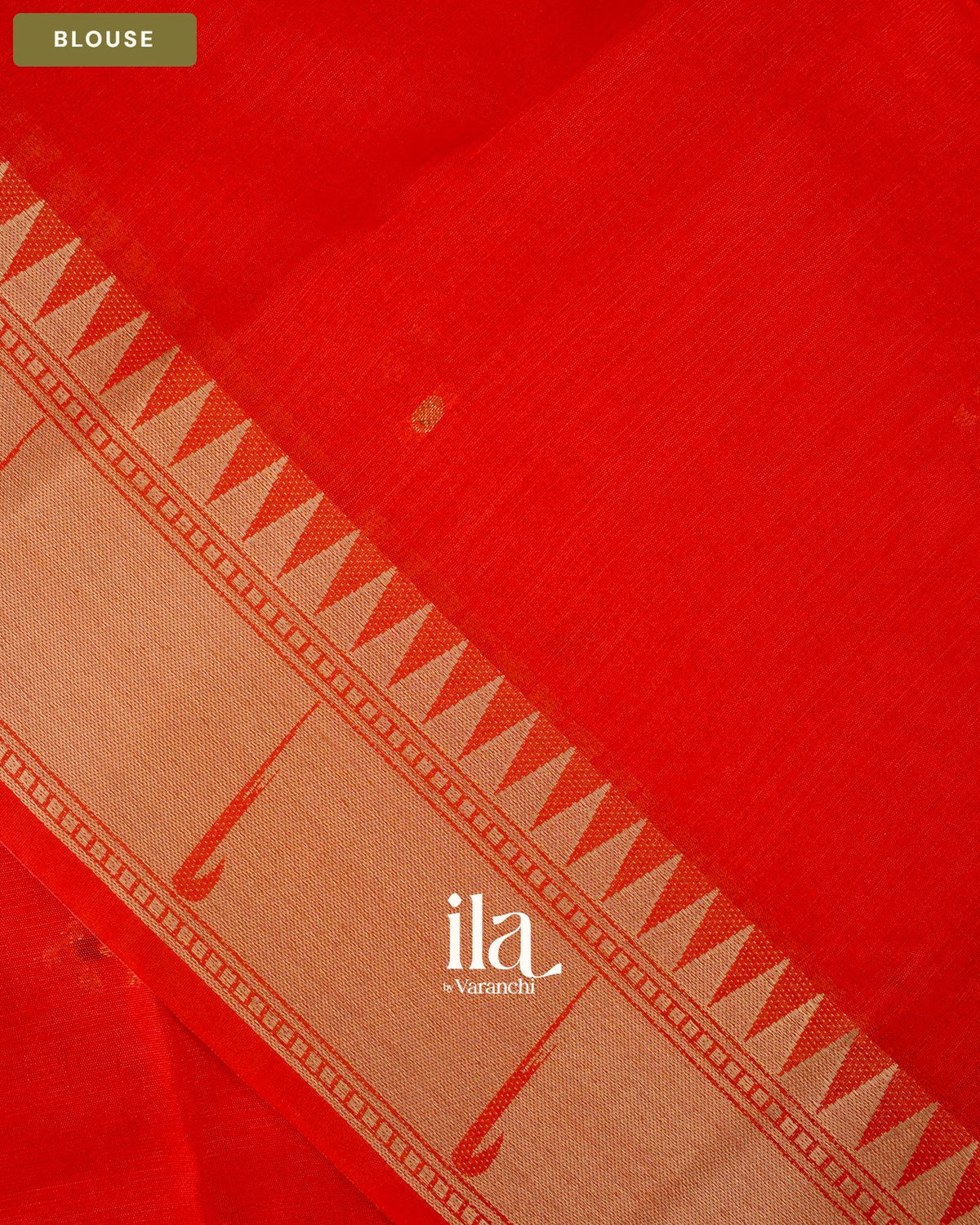 Red Orange Paithani Semi Silk Saree — Blouse