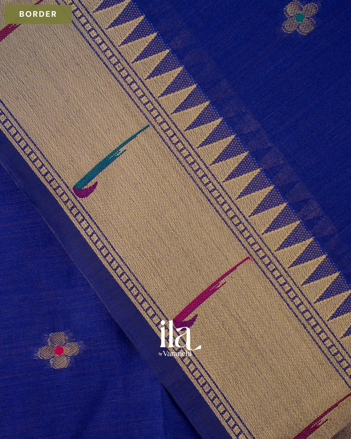Royal Blue Paithani Semi Silk Saree — Border