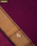 Deep Purple Checkered Pure Maheshwari Silk Cotton Saree — Blouse