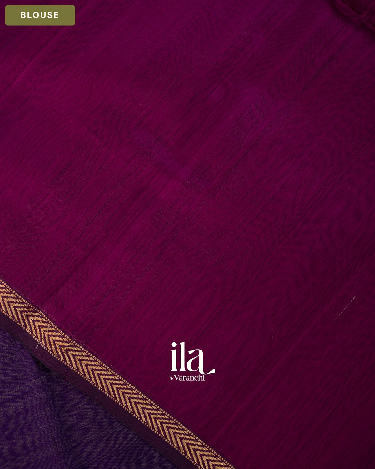 Navy Blue Pure Maheshwari Silk Cotton Handloom Saree — Blouse