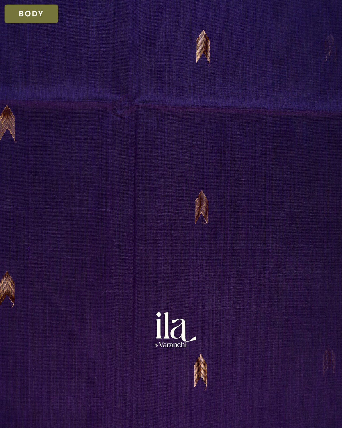 Navy Blue Pure Maheshwari Silk Cotton Handloom Saree — Body
