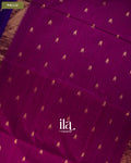 Navy Blue Pure Maheshwari Silk Cotton Handloom Saree — Pallu