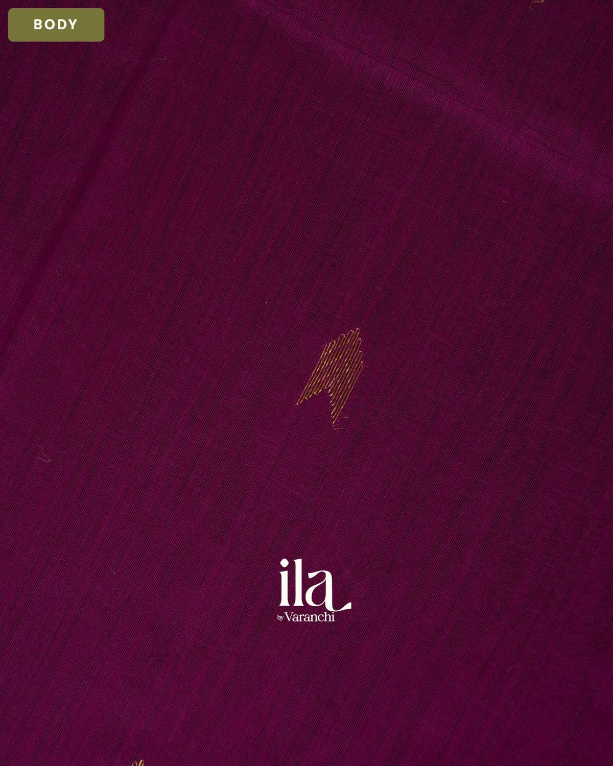 Plum Purple Pure Maheshwari Silk Cotton Handloom Saree — Body