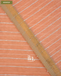 Peach Striped Maheshwari Silk Cotton Saree — Border