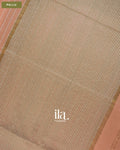 Peach Striped Maheshwari Silk Cotton Saree — Pallu
