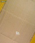 Olive Yellow Striped Maheshwari Silk Cotton Saree — Pallu