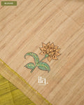 Olive Green Floral Embroidered Semi Tussar Saree — Blouse