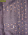 Muted Lilac Floral Jaal Aari Work Semi Linen Tissue Saree — Blouse