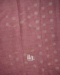 Dusty Rose Floral Aari Work Semi Linen Tissue Saree