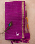 Violet Purple Jamdani Sequin with Paithani Pallu Semi Matka Saree — Full Saree