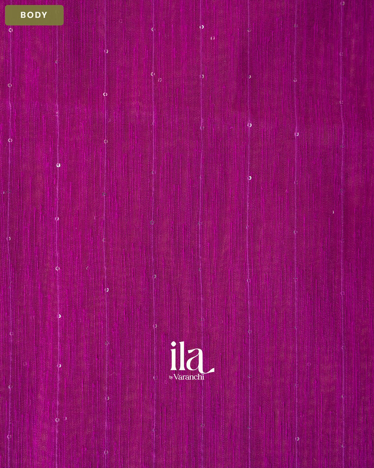 Violet Purple Jamdani Sequin with Paithani Pallu Semi Matka Saree — Body