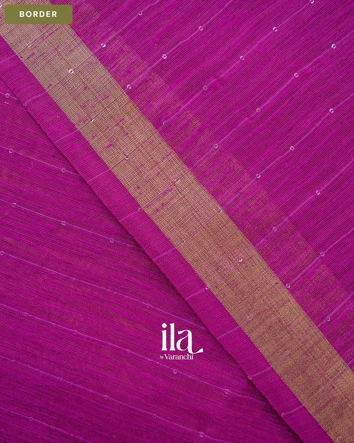 Violet Purple Jamdani Sequin with Paithani Pallu Semi Matka Saree — Border