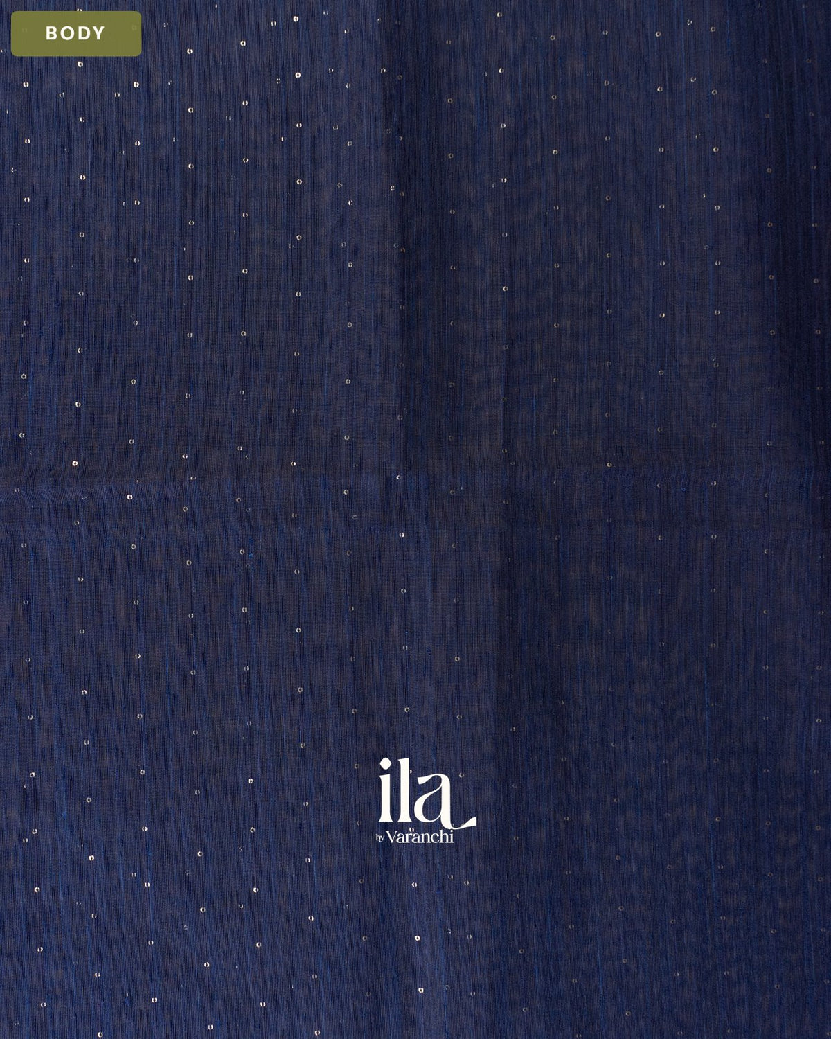 Navy Blue Jamdani Sequin with Paithani Pallu Semi Matka Saree — Body