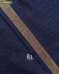 Navy Blue Jamdani Sequin with Paithani Pallu Semi Matka Saree — Border