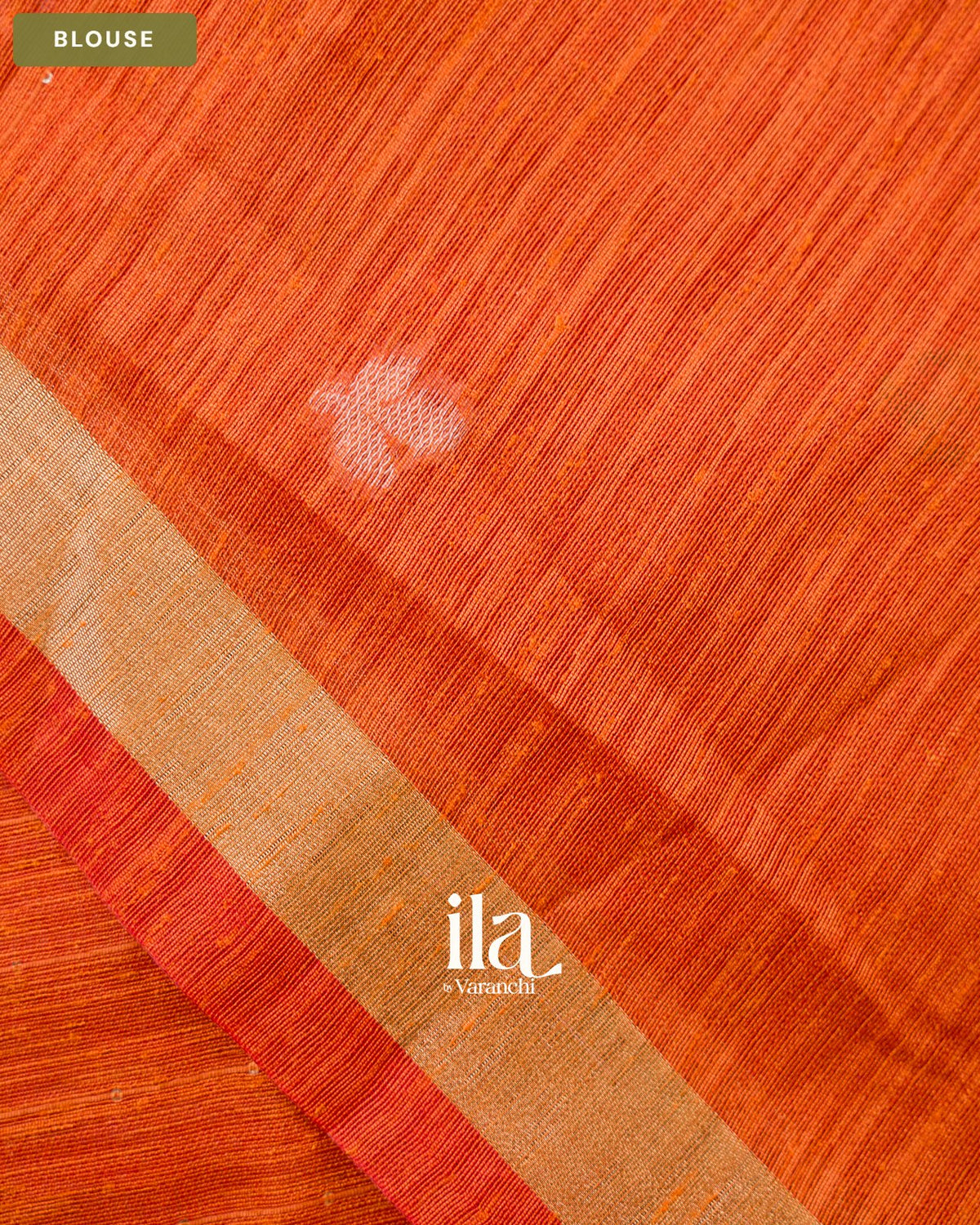 Rust Orange Jamdani Sequin with Paithani Pallu Semi Matka Saree — Blouse