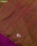 Wine Purple Floral Embroidered Dola Silk Saree — Blouse