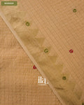 Beige Checkered Dola Silk Saree — Border