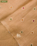 Beige Checkered Dola Silk Saree — Blouse