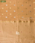 Beige Checkered Dola Silk Saree — Body