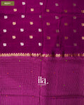 Purple Wine Checkered Dola Silk Saree — Body