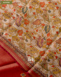Rust Orange Cotton Tissue Saree — Blouse
