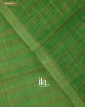 Bottle Green Striped Pichwai Printed Semi Linen Saree — Border
