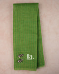 Bottle Green Striped Pichwai Printed Semi Linen Saree — Full Saree