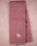 Onion Pink Striped Pichwai Printed Semi Linen Tissue Saree — Full Saree