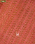 Peach Orange Striped Pichwai Printed Semi Linen Saree — Body