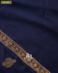 Navy Blue Semi Mysore Crepe Saree — Blouse