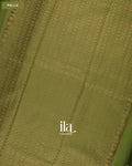 Parrot Green Semi Mysore Crepe Saree — Pallu
