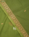 Parrot Green Semi Mysore Crepe Saree — Border