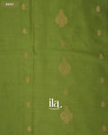 Parrot Green Semi Mysore Crepe Saree — Body