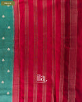 Teal Blue Semi Mysore Crepe Saree — Pallu