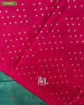 Teal Blue Semi Mysore Crepe Saree — Blouse