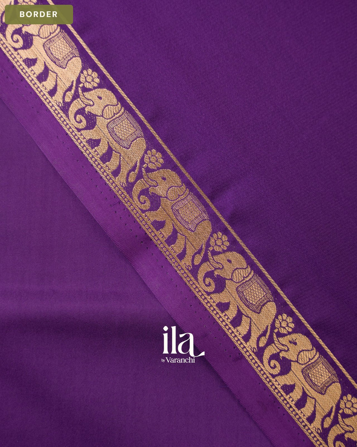 Purple Crepe Saree — Border