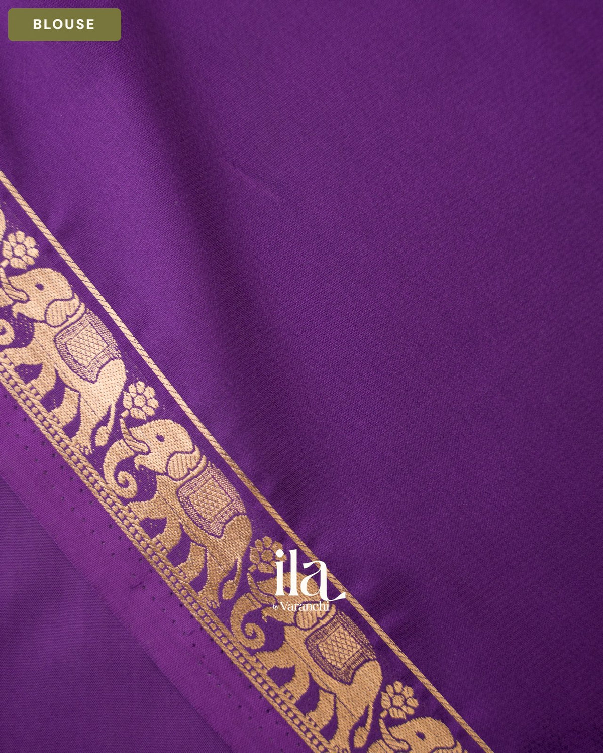 Purple Crepe Saree — Blouse