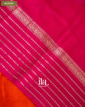 Orange Floral Embroidered Assam Silk Saree — Blouse
