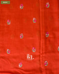 Orange Floral Embroidered Assam Silk Saree — Body