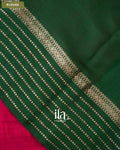 Deep Magenta Floral Embroidered Assam Silk Saree — Blouse