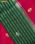 Deep Magenta Floral Embroidered Assam Silk Saree — Border