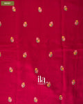 Deep Magenta Floral Embroidered Assam Silk Saree — Body