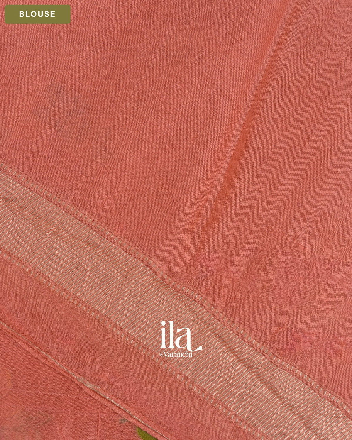 Coral Peach Semi Tussar Saree — Blouse