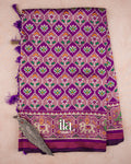 Purple Patola Printed Semi Silk Saree — Full Saree