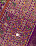 Purple Patola Printed Semi Silk Saree — Pallu