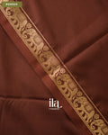 Coffee Brown Semi Mysore Crepe Saree — Border