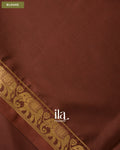 Coffee Brown Semi Mysore Crepe Saree — Blouse