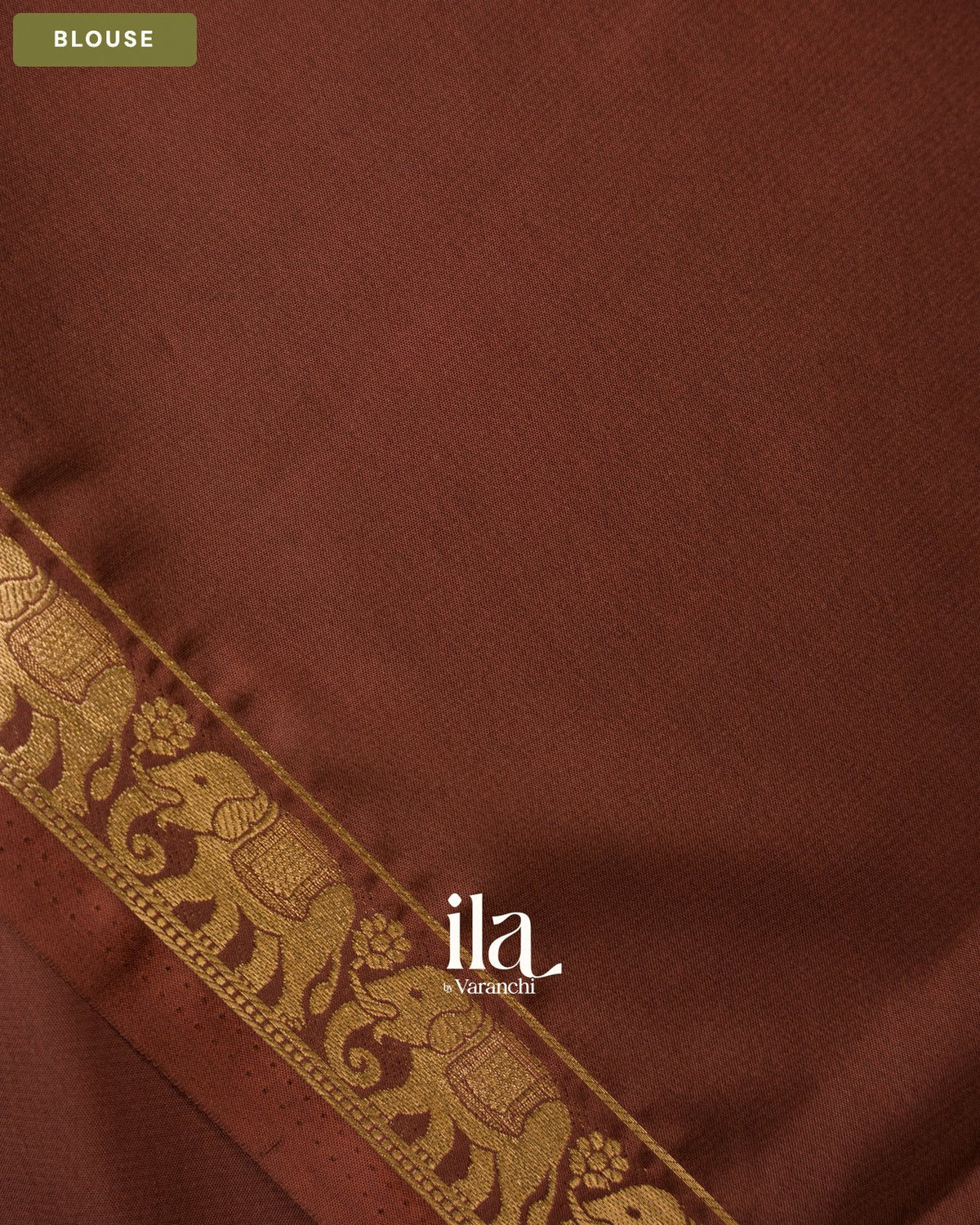Coffee Brown Semi Mysore Crepe Saree — Blouse