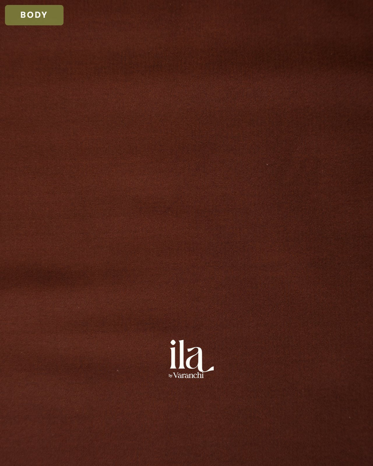 Coffee Brown Semi Mysore Crepe Saree — Body